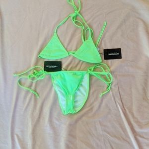 NWT PrettyLittleThing Neon Green Bikini